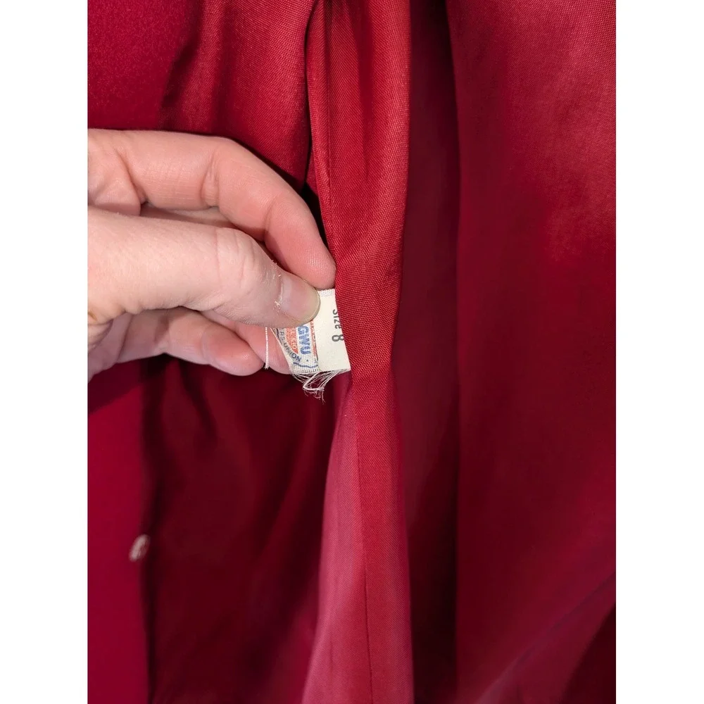 Fitz Vintage‎ Red Wool Blazer Jacket Size 8 Double Breasted USA Made
